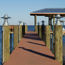 a dock withlighting