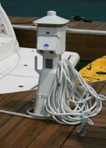 Example of installed dock power pedestal